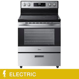 Midea 30 in. 5.1 cu.ft. Freestanding 4-Element Range with Storage Drawer