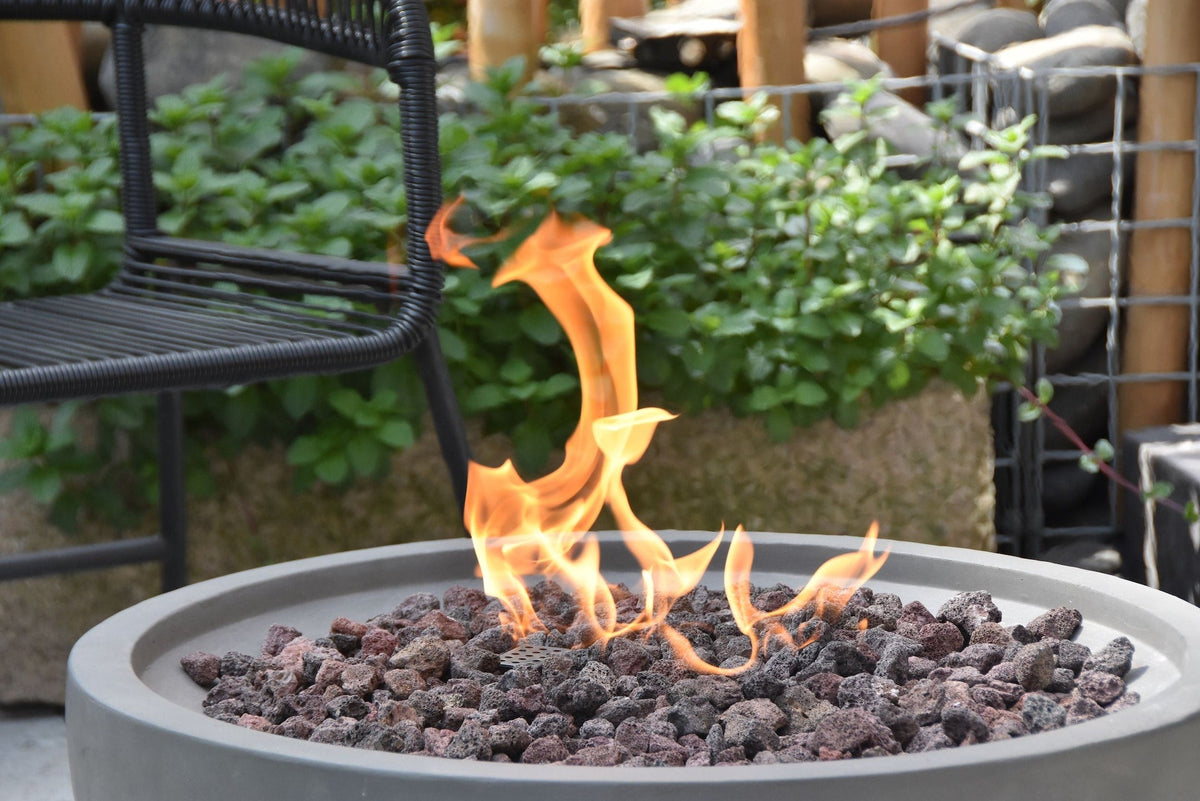 Modeno Nantucket Round Propane-Fueled Fire Bowl with Lava Rock & Canvas Cover, 40,000 BTUs, 14-in