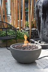 Modeno Nantucket Round Propane-Fueled Fire Bowl with Lava Rock & Canvas Cover, 40,000 BTUs, 14-in