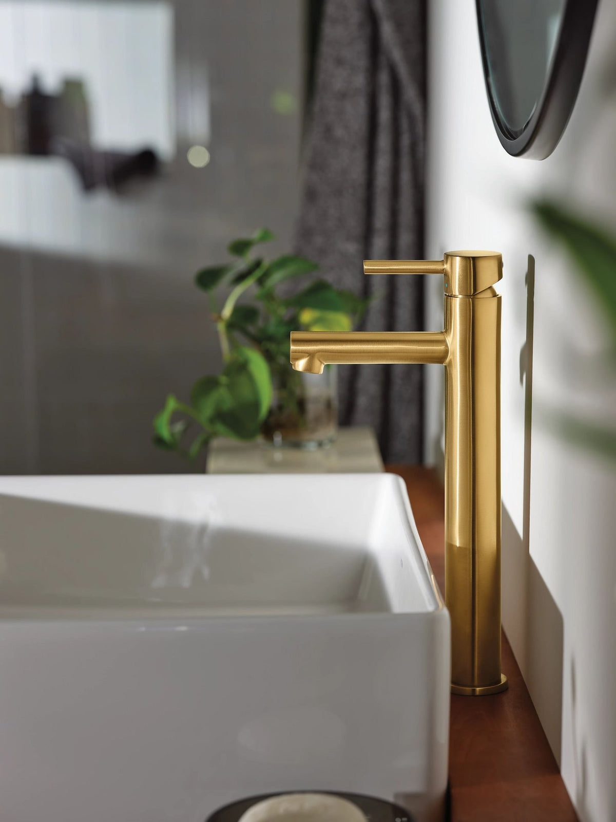 Moen Align Single Handle High Arc Vessel Single Hole Bathroom Sink Faucet, WaterSense Certified, Brushed Gold