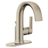 Moen Doux Single Handle Single Hole Bathroom Sink Faucet, WaterSense Certified, Brushed Nickel