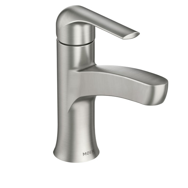 Moen Tilson Single-Handle Brushed Nickel Bathroom Lavatory/Bathroom Sink Faucet with Spot Resist N3