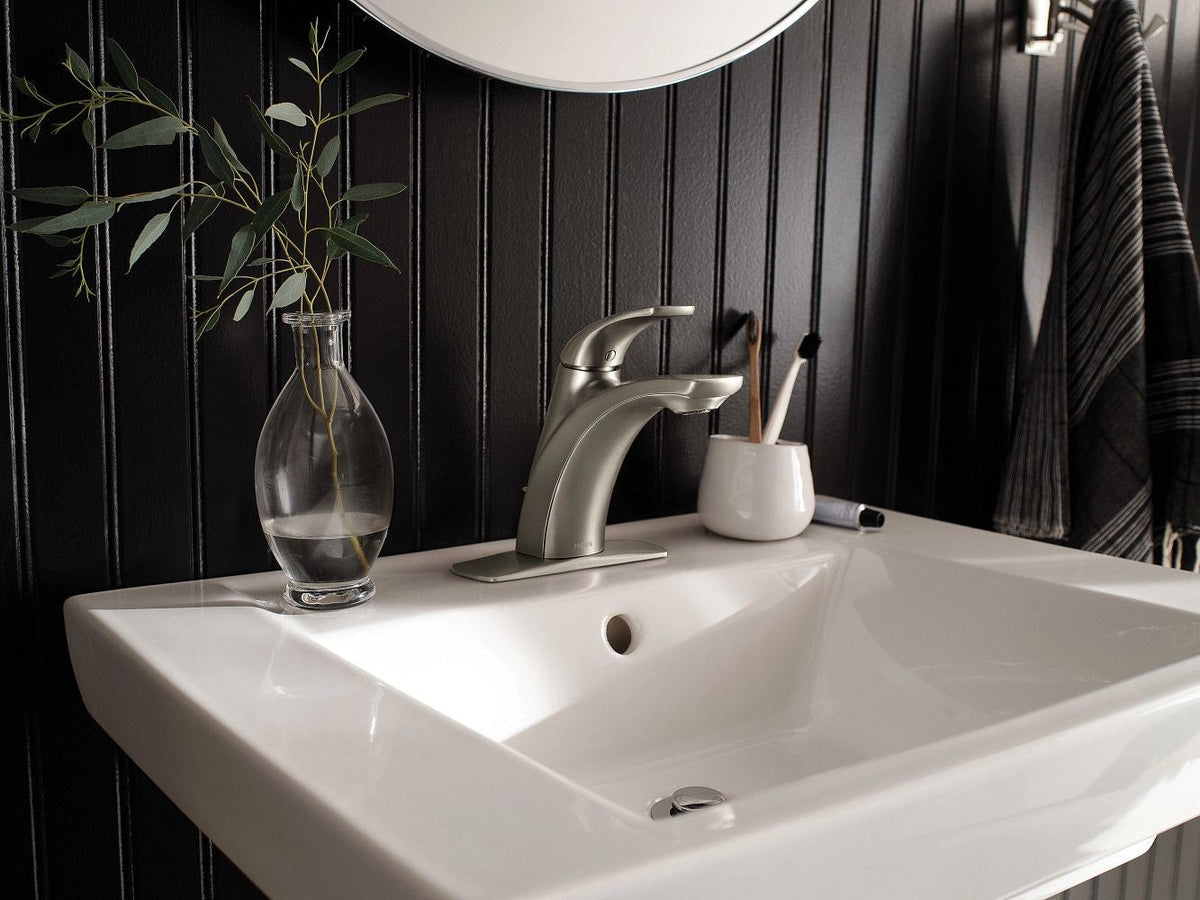Moen Zarina Single Handle Bathroom Faucet, Spot Resist Brushed Nickel