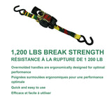 MotoMaster 1,200-lb Retractable Camo Ratchet Tie Down Straps, 1-in x 10-ft, 2-pk