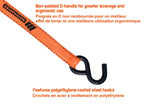 MotoMaster 3,000-lb Heavy Duty Ratchet Tie Down Strap, Non-Padded, 1-in x 10-ft, 2-pk
