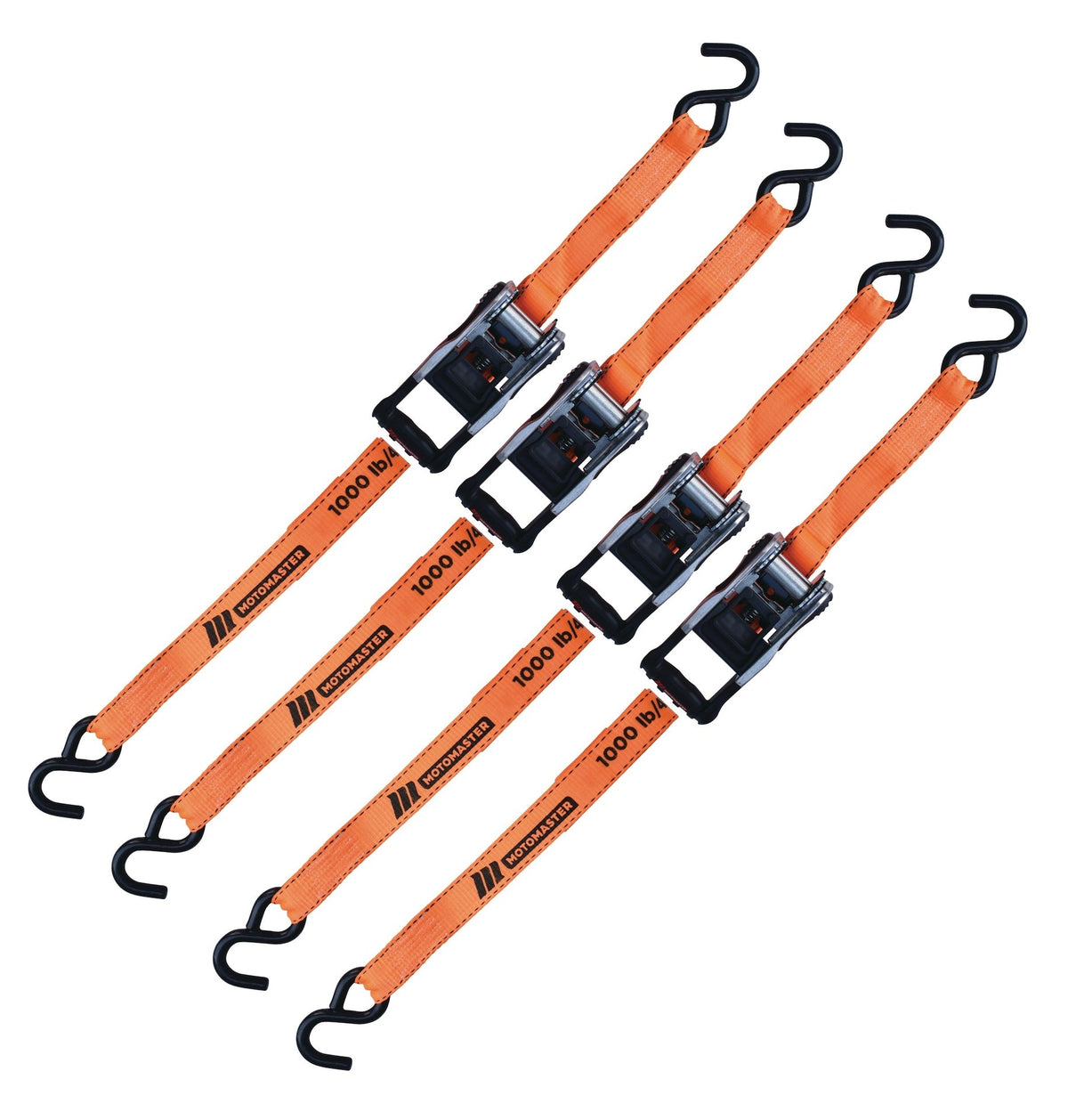 MotoMaster 3,000-lb Heavy Duty Ratchet Tie Down, with Padded D-Handle, 1.25-in x 14-ft, 4-pk