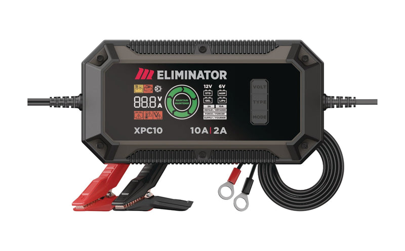 MotoMaster Eliminator Precision Series XPC10 Smart Battery Charger/Maintainer/Desulphator, 10/2-Amp, 6V/12V F4