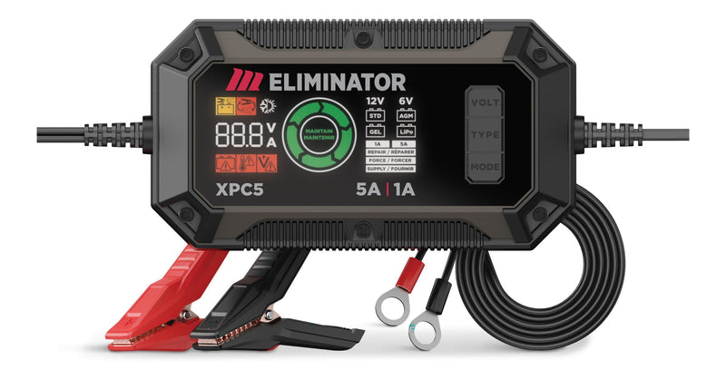 MotoMaster Eliminator Precision Series XPC5 Smart Battery Charger/Maintainer/Desulphator, 5/1-Amp, 6V/12V U4