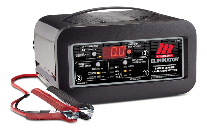MotoMaster Eliminator Workshop Series Smart Battery Charger, Fully Automatic, 30/12/6-Amp, 6V/12V, with 80-Amp Engine Start S8