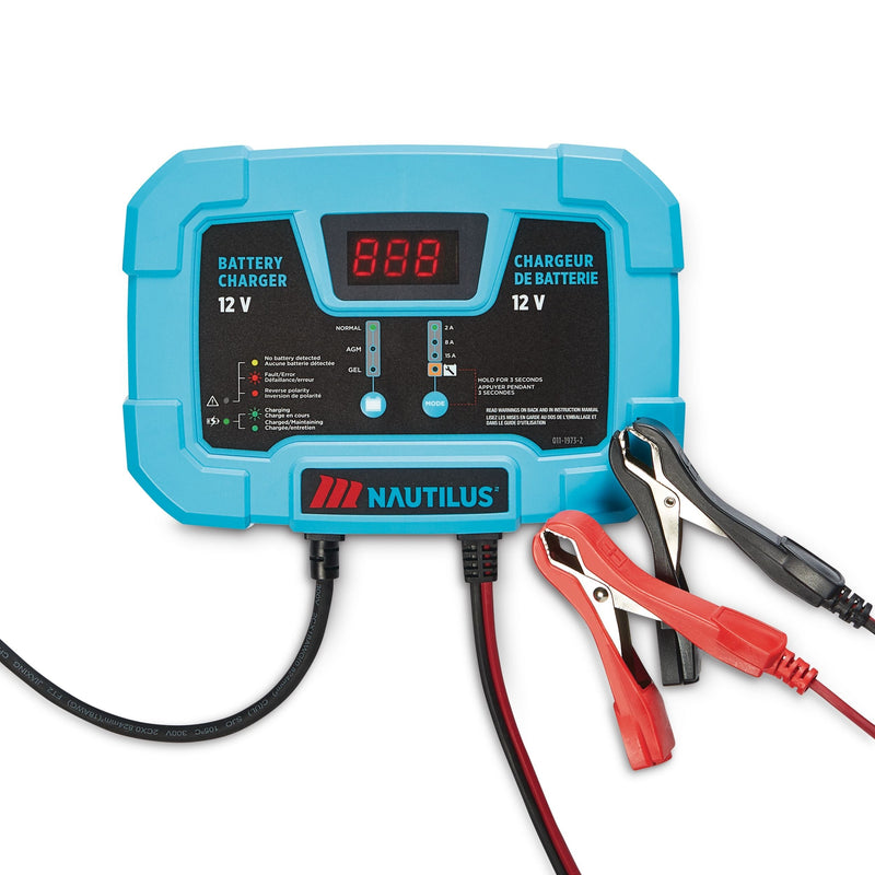 MotoMaster Nautilus Smart Battery Charger/Maintainer, 15/8/2-Amp, 12V M2