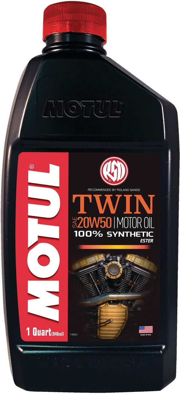 Motul Twin Synthetic Motorcycle Motor Oil 20W50, 946-mL X5