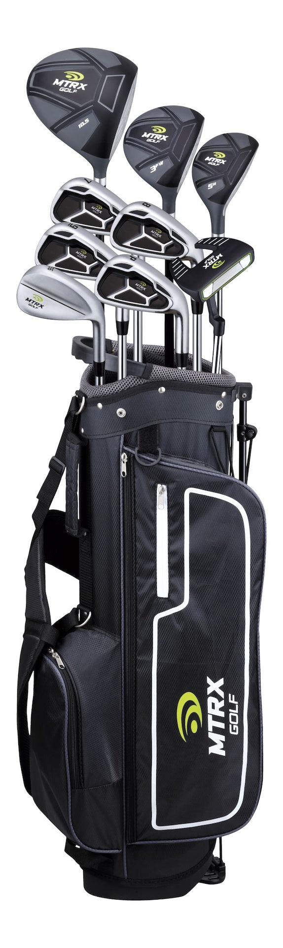 MTRX Men's Complete Golf Club Set with Golf Stand Bag, Black