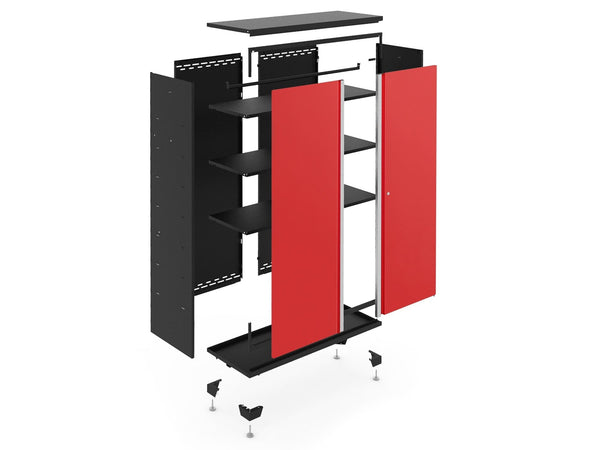 NewAge Bold Series 24-Gauge Steel RTA Storage Locker with 3 Shelves, Black/Red, 30-in Y3