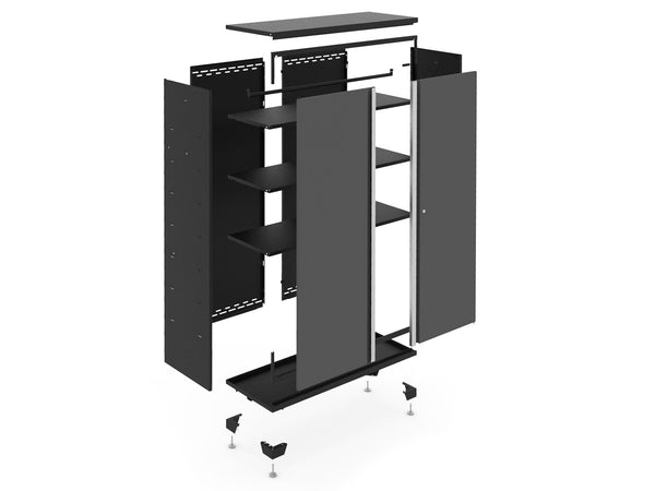 NewAge Bold Series Lockable 24-Gauge Steel RTA Storage Locker with 3 Shelves, Grey/Black, 36-in W6