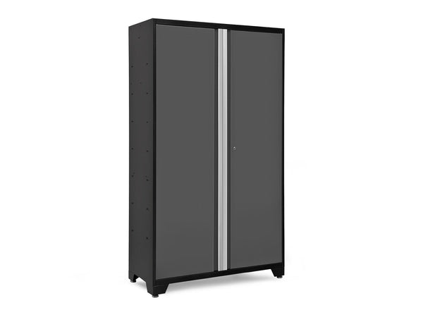 NewAge Bold Series Lockable 24-Gauge Steel RTA Storage Locker with 3 Shelves, Grey/Black, 48-in V6