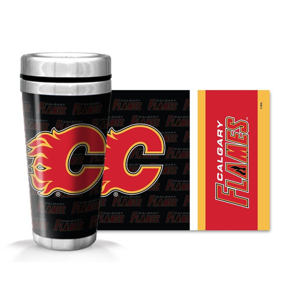 NHL Calgary Flames Full Wrap Wallpaper Travel Mug, 14-oz F1