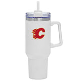 NHL Calgary Flames Travel Mug with Straw and Handle, 40-oz