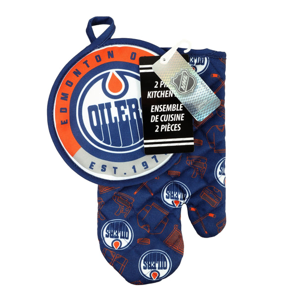 NHL Edmonton Oilers Kitchen Oven Mitt Pot Holder Set, 2-pc G2