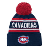 NHL Montreal Canadiens Jacquard Cuffed Knit Pom Toque, Youth