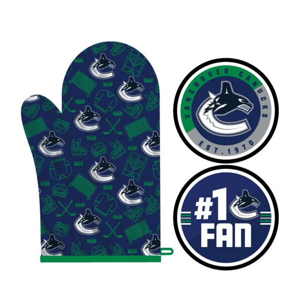 NHL Vancouver Canucks Kitchen Oven Mitt Pot Holder Set, 2-pc O7