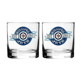NHL Winnipeg Jets Hockey Rocks Glass, 2-pk