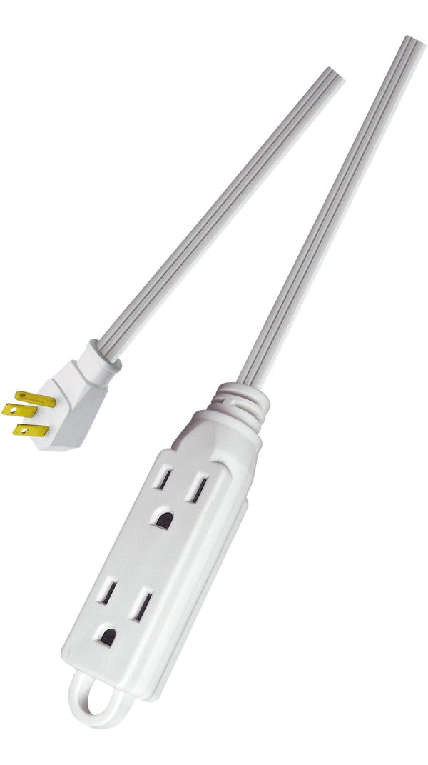 NOMA 16/3 All-Purpose Extension Cord, Light-Duty, 3 Grounded Outlets, White X4