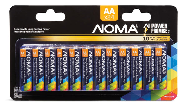 NOMA AA Alkaline Batteries, Long Lasting, All Purpose, 24-pk Q4