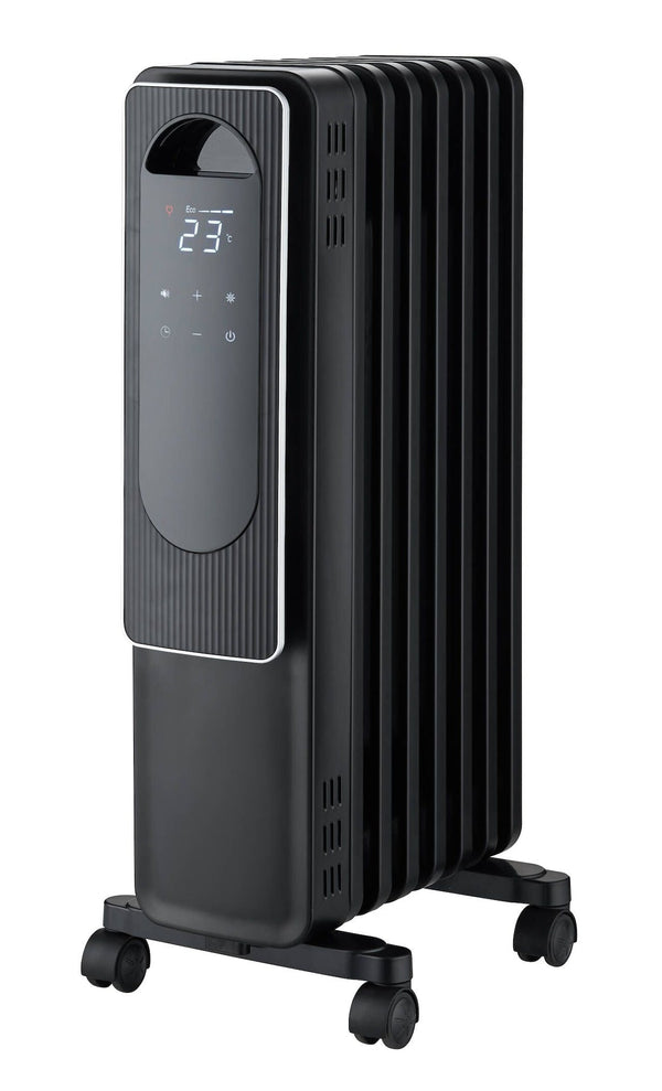 NOMA Digital Electric Oil-Filled Radiator Heater with Remote Control, 1500W, Black W8