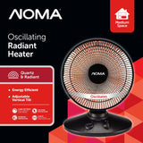 NOMA Oscillating Parabolic Dish Portable Radiant Electric Space Heater, 1000W, Black