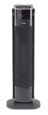 NOMA Oscillating Tower Ceramic Heater withRemote Control & Thermostat, 1500W, Black, 24-in
