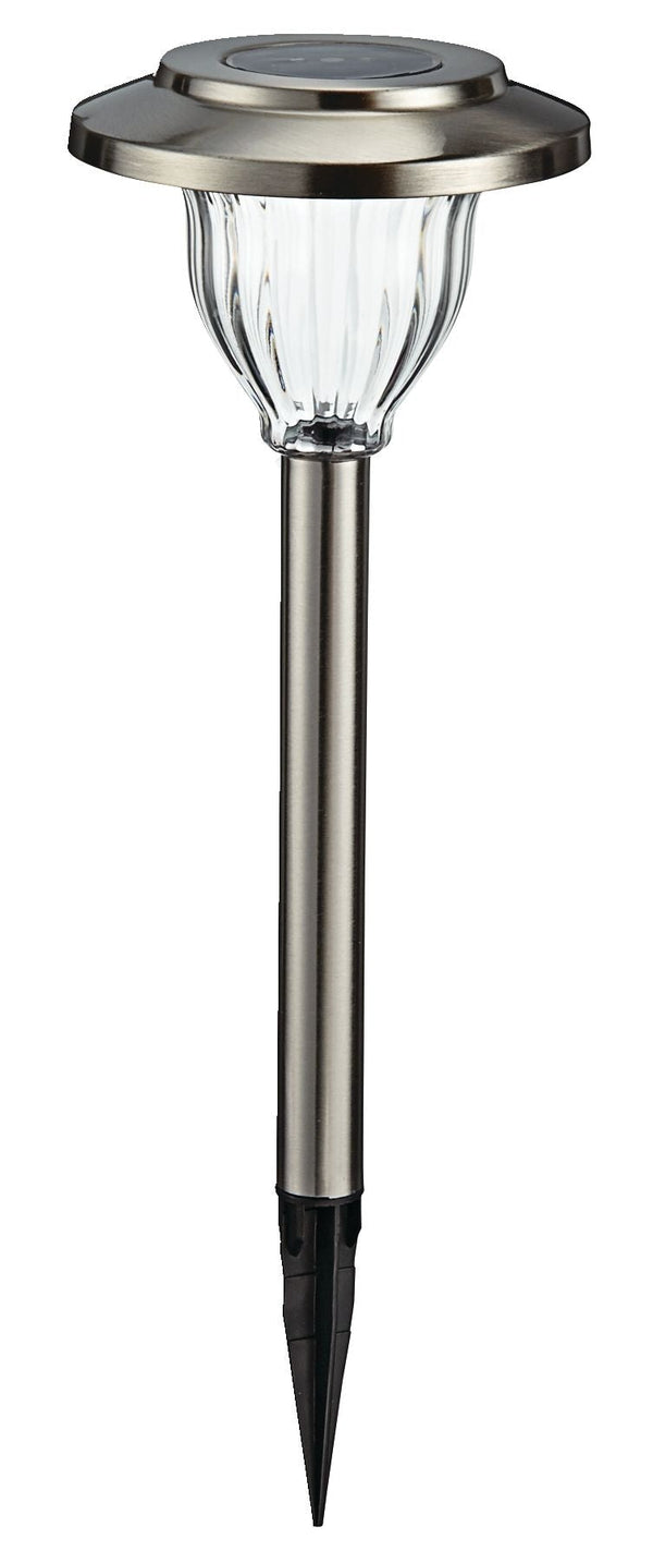 NOMA Outdoor Pure White LED Solar Stainless Steel Garden & Pathway Stake Lights, 10-Pk H7