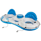 Outbound Inflatable Lake Connectable Tube, 2-Person, White/Blue
