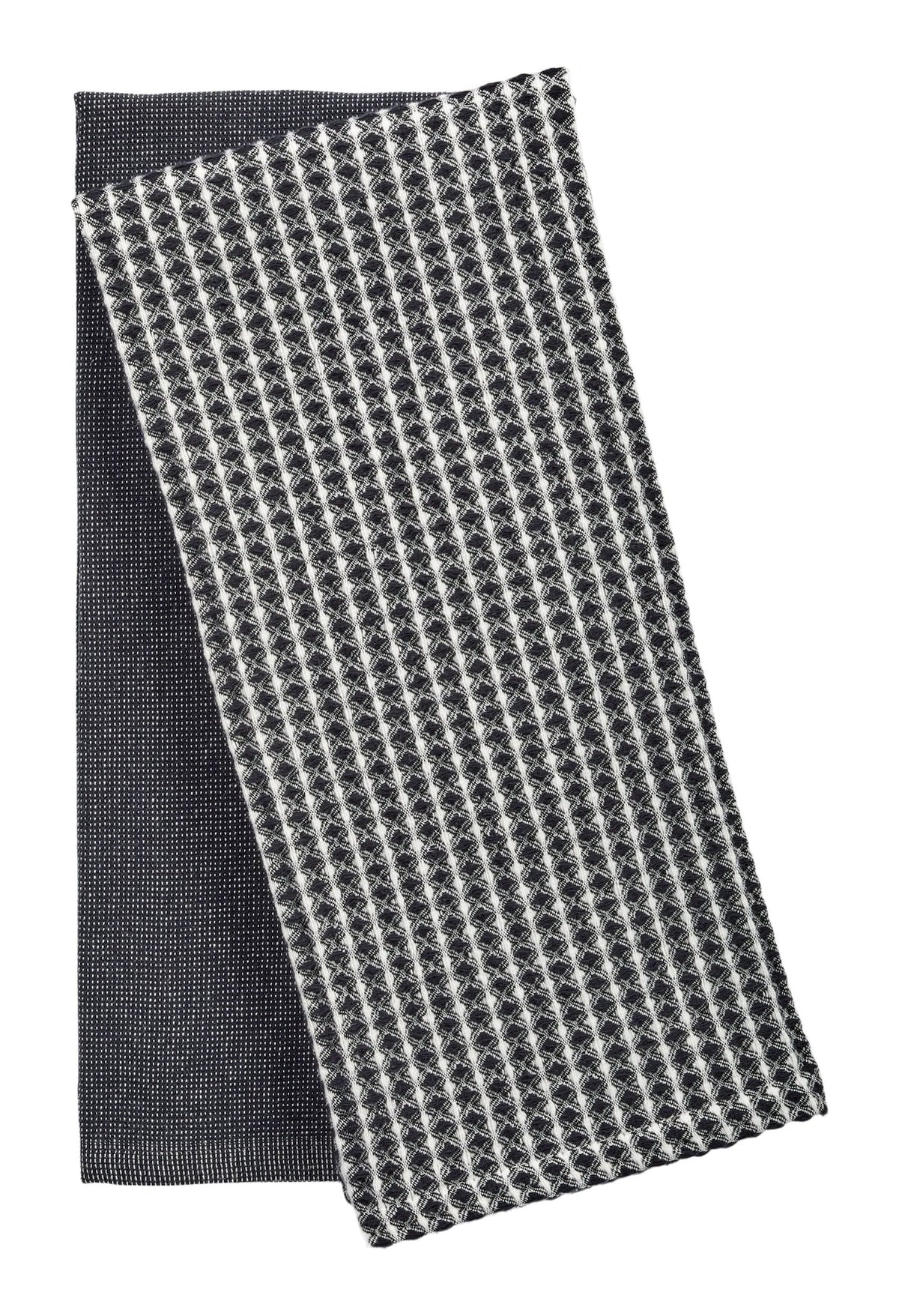 PADERNO All-Purpose Two-Tone Cotton Kitchen Towels, Black, 2-pk