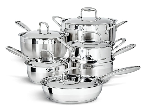 PADERNO Canadian Classic Stainless Steel Cookware Set, Dishwasher & Oven Safe, 11-pc X4
