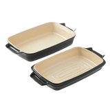 PADERNO Ceramic Roaster Set, Grey, 15 x 8.5-in, 2-pk