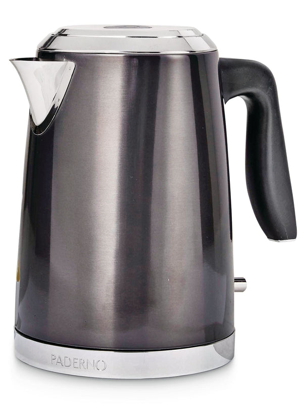 PADERNO Cordless Electric Kettle with Auto Shut Off, Black Stainless Steel, 1.7L G4