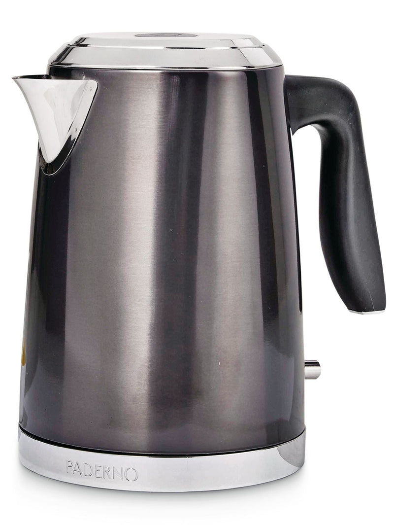 PADERNO Cordless Electric Kettle with Auto Shut Off, Black Stainless Steel, 1.7L G4