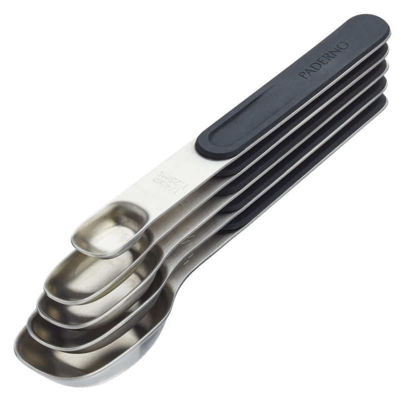 PADERNO Stainless Steel Measuring Spoons Set with Magnetic Handle, 5-pc S4