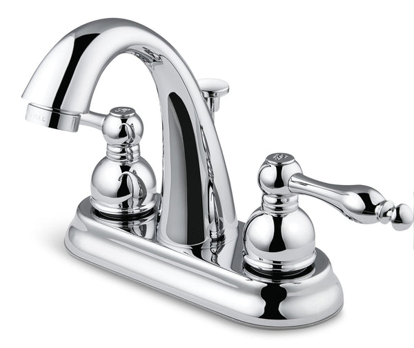 Peerless Double Handle Curved Spout 4-in Centreset Bathroom Sink Faucet, Chrome D0