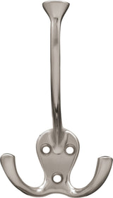Peerless Stainless Steel Single Tri-Hooks, Satin Nickel, 3-pk