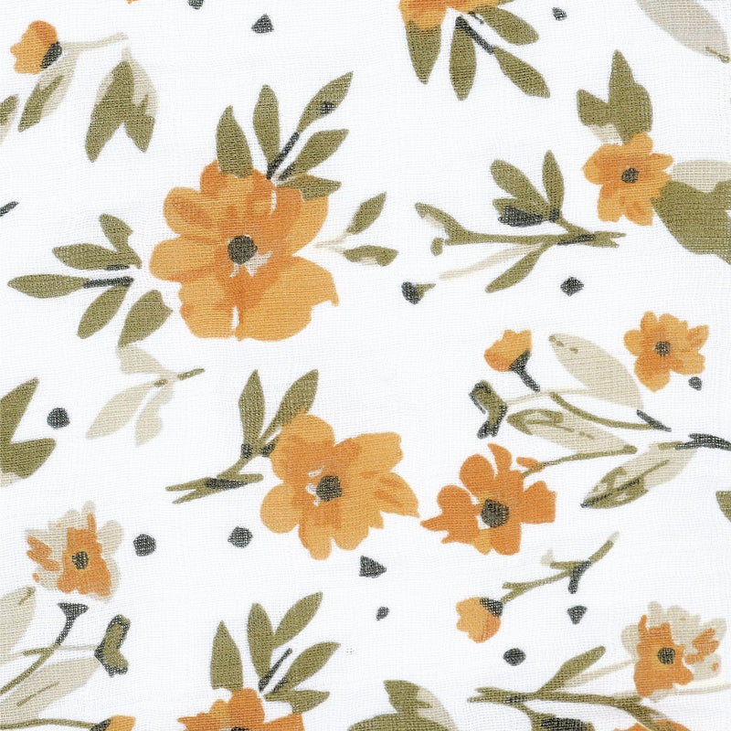 Perlimpinpin Cotton Muslin Baby Swaddle Blanket, Marigold O5
