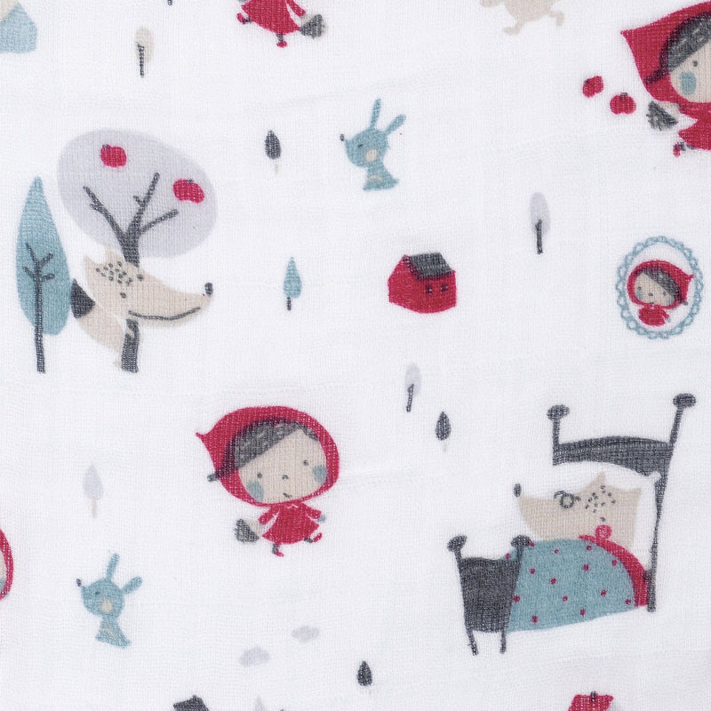 Perlimpinpin Cotton Muslin Baby Swaddle Blanket, Riding Hood V9