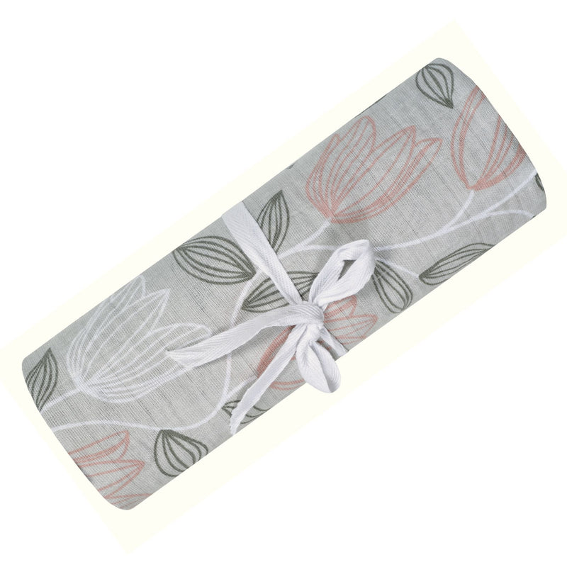 Perlimpinpin Cotton Muslin Baby Swaddle Blanket, Tulips I2