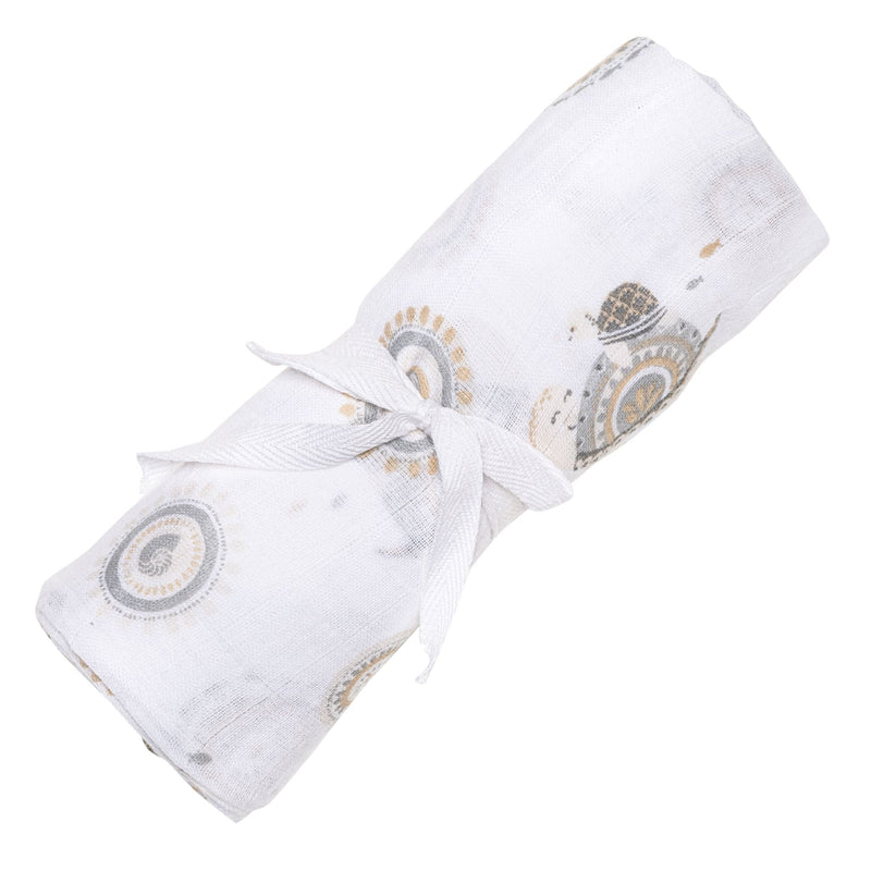 Perlimpinpin Cotton Muslin Baby Swaddle Blanket, Turtles T7