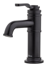 Pfister Breckenridge Single Handle High Arc Bathroom Sink Faucet, Push & Seal Drain, WaterSense Certified, Black