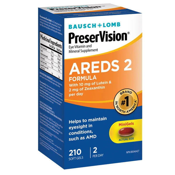 PreserVision Eye Vitamin and Mineral Supplement AREDS2, 210 Softgels K3