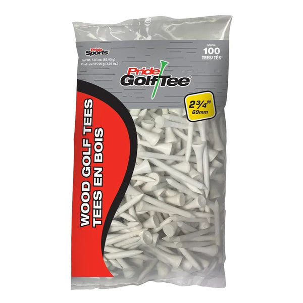 Pride Biodegradable Hardwood Golf Tee, 2-3/4-in, 50-pk, White S7