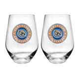 PWHL Vancouver Goldeneyes Stemless Wine Glass, 19-oz, 2-pk