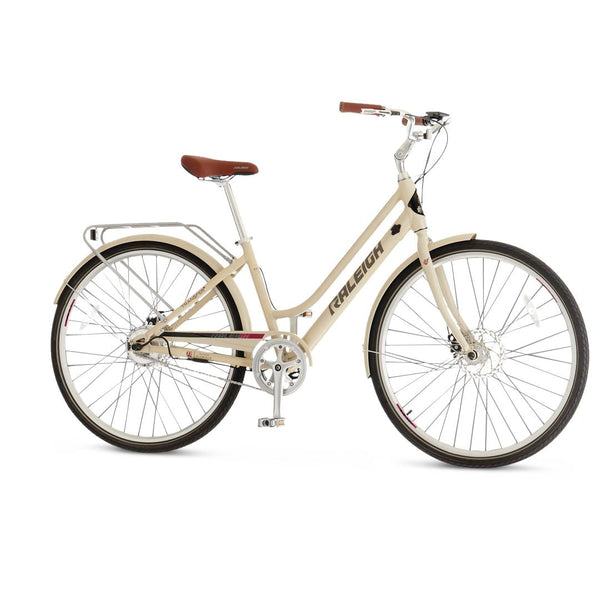 Raleigh Dobson Comfort Electric Bike, Lightweight & LCD Display-Integrated, 700C Wheels, Beige E9
