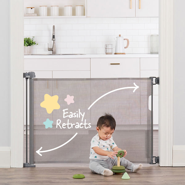 Regalo Retractable Baby Safety Gate, 50-in, Grey Y7